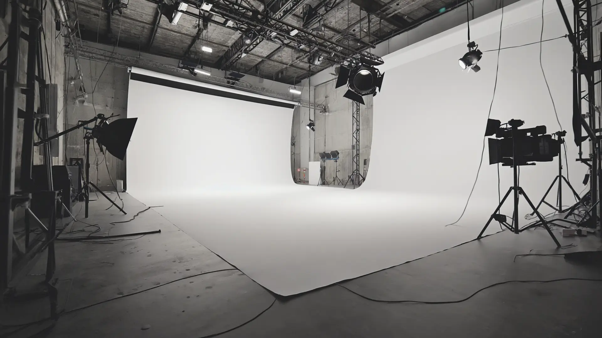 Minimal film set representing Hollywood’s reassessment of massive movie budgets