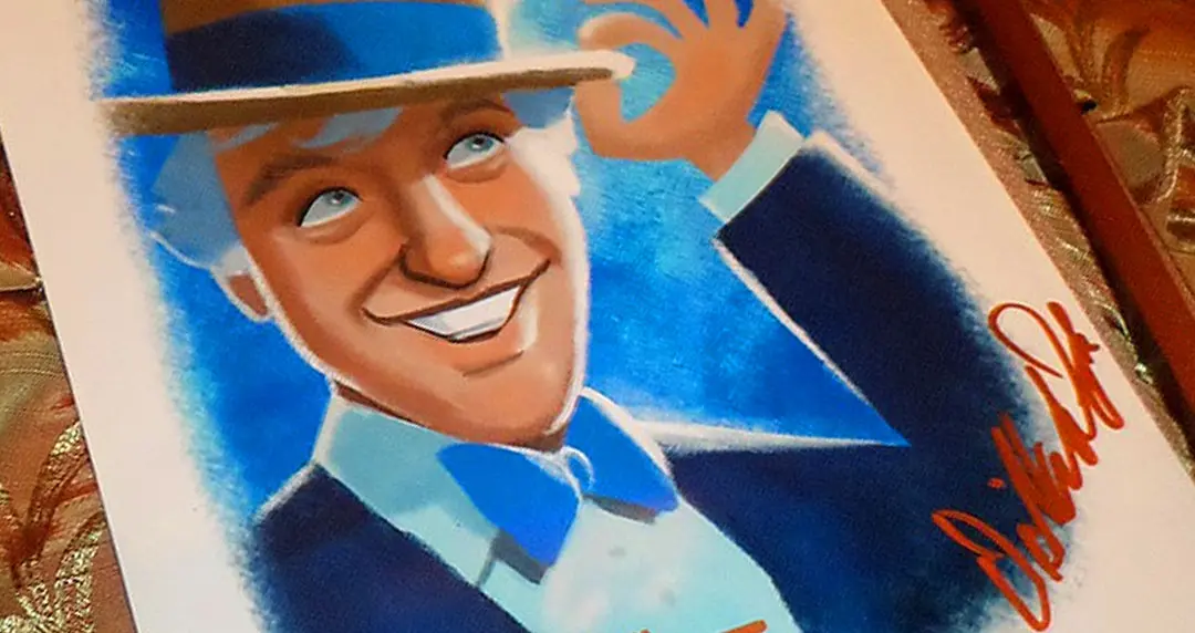 Caricature of Dick Van Dyke drawn in an expressive style demonstrating developing your art style through interpretation