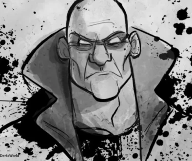 Artist developing an original character concept representing owning your own intellectual property