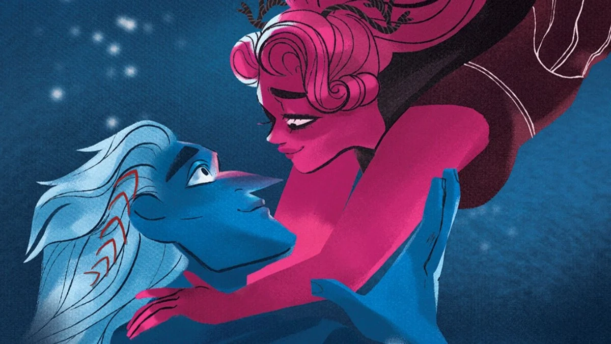 Illustration from the Lore Olympus Webtoon, a leading example of webtoon animation adaptations