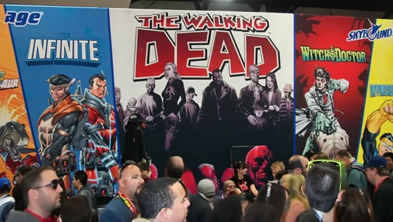 Fans gathered in front of The Walking Dead booth at San Diego Comic-Con, illustrating how fandom is the new marketing in entertainment.