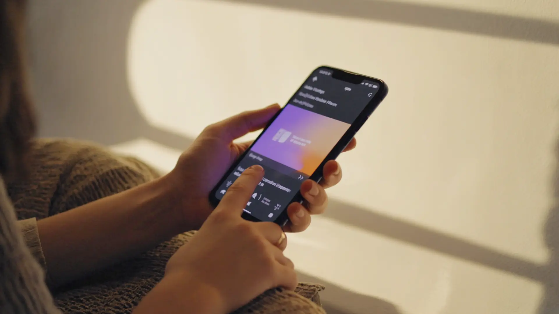 Person scrolling on a smartphone, illustrating vertical scrolling as a discovery tool for choosing streaming content