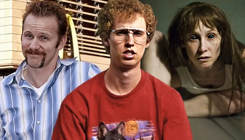 Three stylized film stills from low-budget movies made under $1 million, presented in an editorial layout highlighting their worldwide box office success.