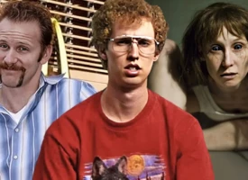 Three stylized film stills from low-budget movies made under $1 million, presented in an editorial layout highlighting their worldwide box office success.