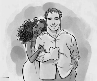 interracial couple embracing, representing diverse and underserved audiences in entertainment