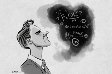 AI in business workflows represented by a scientist analyzing complex systems