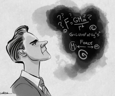 AI in business workflows represented by a scientist analyzing complex systems