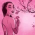 Illustration of a Japanese woman in pink tones representing the evolution of animation style