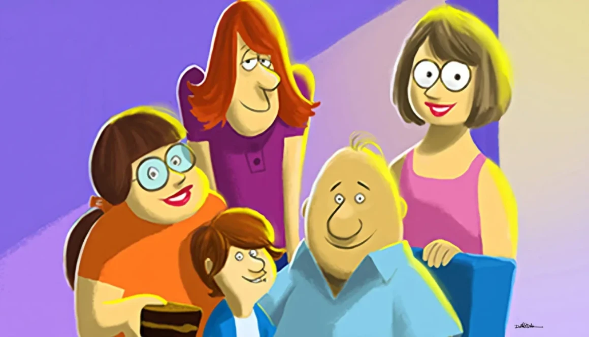 Wait Till Your Father Gets Home cartoon illustration of the Boyle family