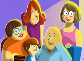 Wait Till Your Father Gets Home cartoon illustration of the Boyle family