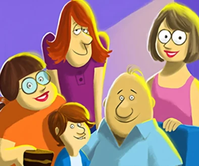 Wait Till Your Father Gets Home cartoon illustration of the Boyle family