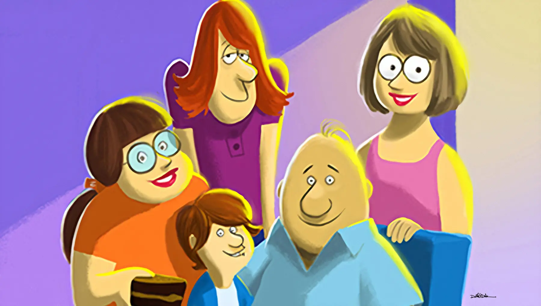 Wait Till Your Father Gets Home cartoon illustration of the Boyle family