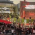 audiences gathering at a blockbuster horror premiere event during Universal Horror Nights