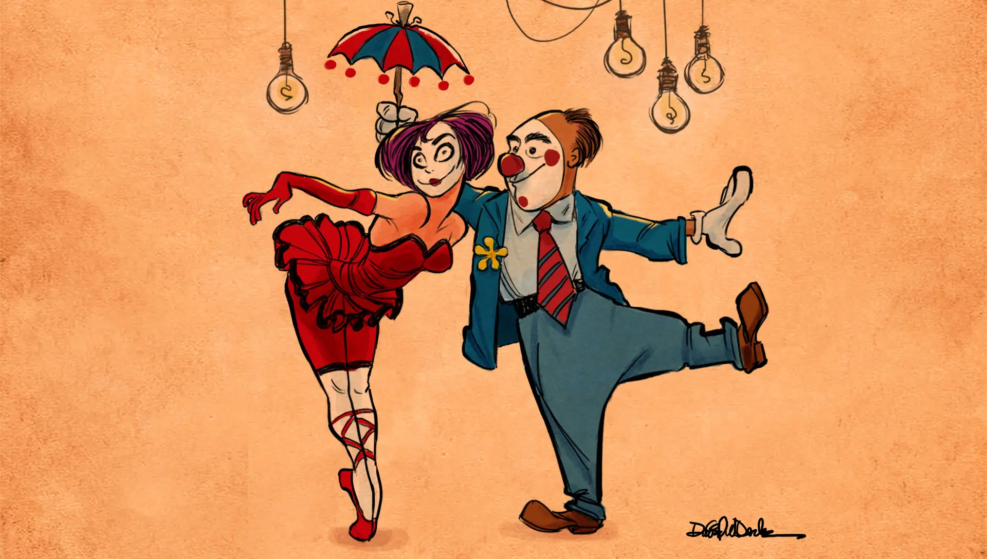 Two animated burlesque performers from an independent cartoon series performing on stage, representing creator-driven entertainment and audience building in the digital age.