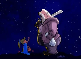Illustrated creature emerging from darkness symbolizing creator-owned animation disrupting traditional Hollywood studios
