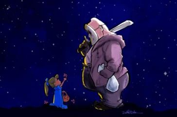 Illustrated creature emerging from darkness symbolizing creator-owned animation disrupting traditional Hollywood studios