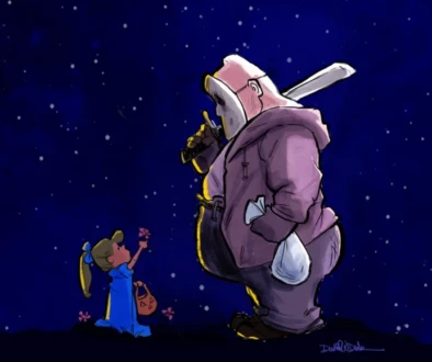 Illustrated creature emerging from darkness symbolizing creator-owned animation disrupting traditional Hollywood studios
