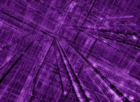 Abstract purple digital network representing the massive data infrastructure that powers modern streaming services and online entertainment platforms.