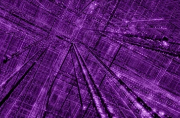 Abstract purple digital network representing the massive data infrastructure that powers modern streaming services and online entertainment platforms.