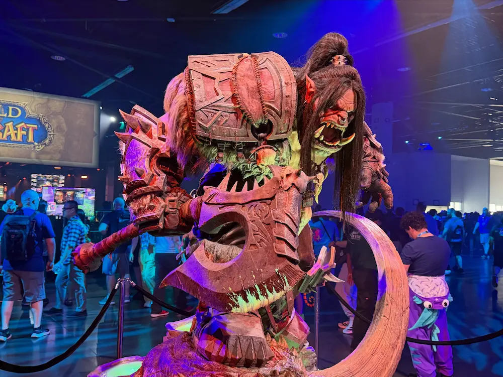 A World of Warcraft character at a Blizzard Entertainment gathering.